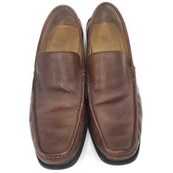 Calvin Klein Neil Loafer Brown Size 9.5 M Mens Slip On Shoes Model # F0055 - Picture 3 of 12